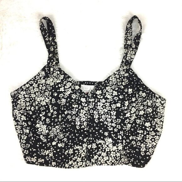 SIENNA SKY B&W Floral Crop  Top NWT - Picture 1 of 5
